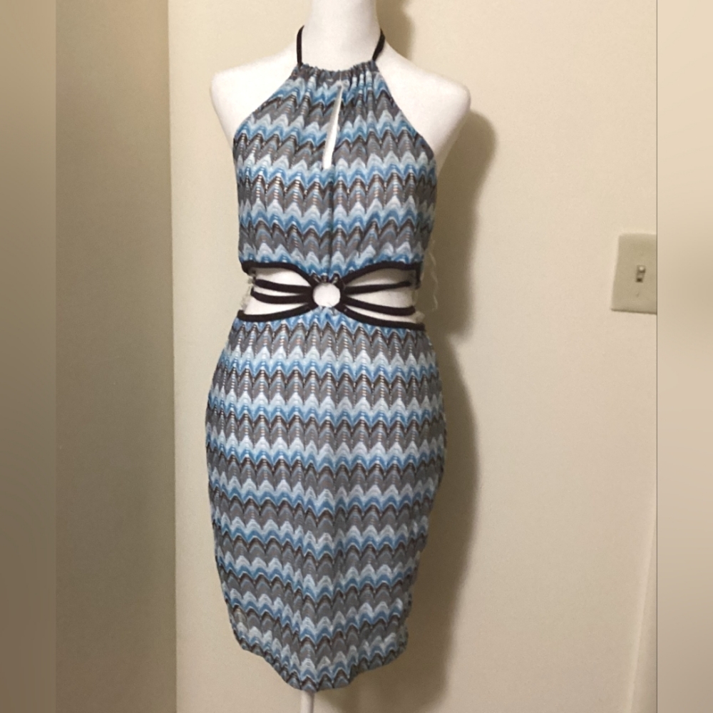 Halter Dress with Openings and Double Ties -  NWT Sizes XS, S, M, L